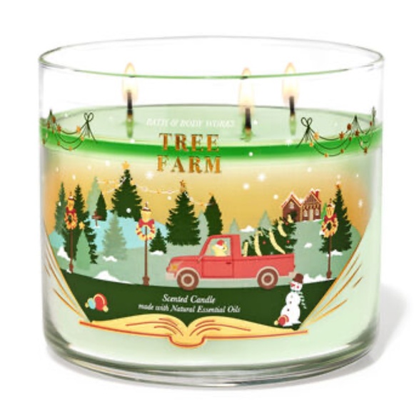 Bath & Body Works Other - NEW BATH & BODY WORKS TREE FARM 14.5 OZ 3 WICK NATURAL ESSENTIAL OILS CANDLE